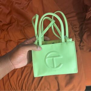 Telfar Green Mini Bag with Structured Design